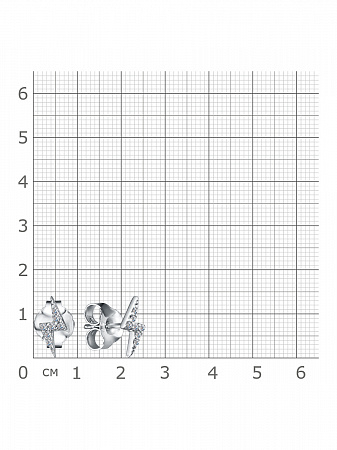 12-2107 Серьги с фианитом родированные серебро 925*