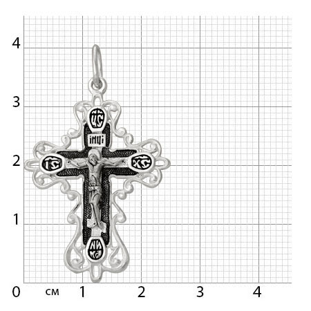 2-173-3 Крест из серебра частичное чернение литье