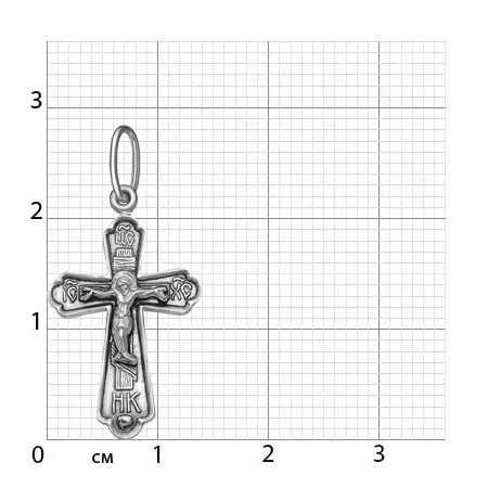 1-175-3.55 175.55 крест из серебра частично черненый штампованный