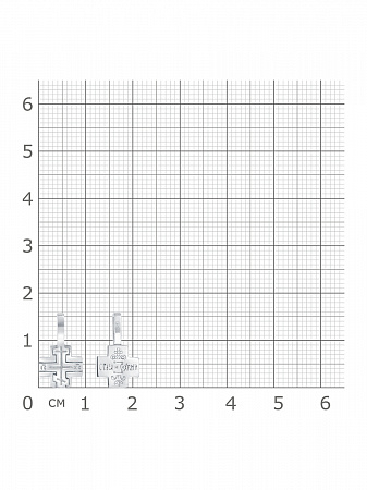 2-406-8 Крест из серебра литье родированный