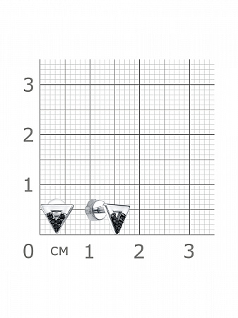 12-1038.0010.01 Серьги с фианитом родированные серебро 925*
