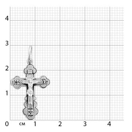 1-052-3.55 052.55 крест из серебра частично черненый штампованный