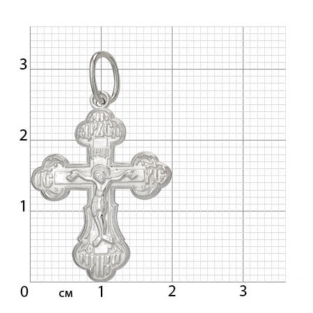 1-218-1 крест из серебра штампованный белый