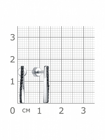 12-1441.0010.01 Серьги с фианитом родированные серебро 925*