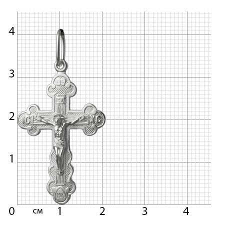 1-008-1 крест из серебра штампованный белый