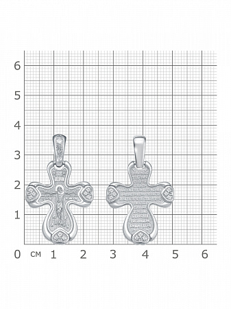 53-1108 Крест из серебра литье белый