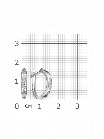 11-0932 Серьги с фианитом родированные серебро 925*