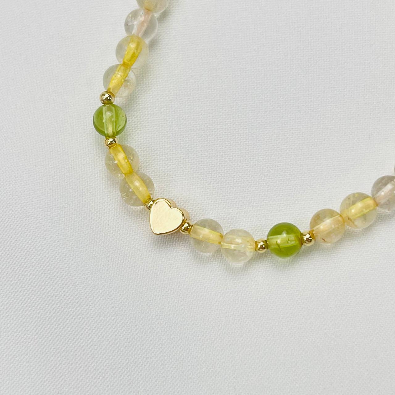 Радуга Самоцветов Браслет детский из Цитрина и Хризолита со вставкой