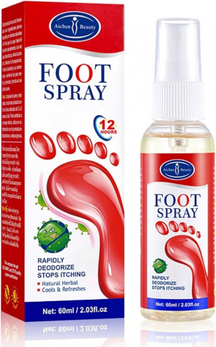 AICHUN BEAUTY  Спрей для ног FOOT Spray 12ч Против Зуда, Антибактериальный, Дезодорирующий  60мл  (AC-2041)