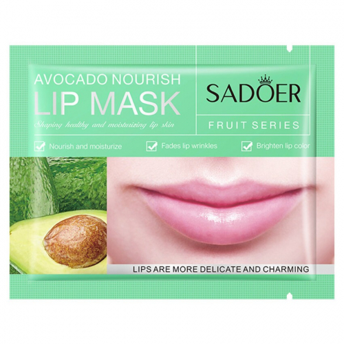 SADOER Патчи для губ Fruit Series AVOCADO Nourish питательные с АВОКАДО 8г (SD-93592)