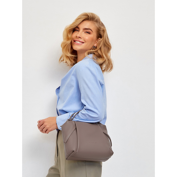 Сумка: Женская кожаная сумка Richet 2645LN 612 Тауп