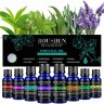 ROUSHUN Масло эфирное ESSENTIAL OIL Набор (Эвкалипт, Мята, Чайное дерево, Лаванда, Лемонграсс, Апельсин, Розмарин, Ладан) (10мл * 8штук) (RS-30249)