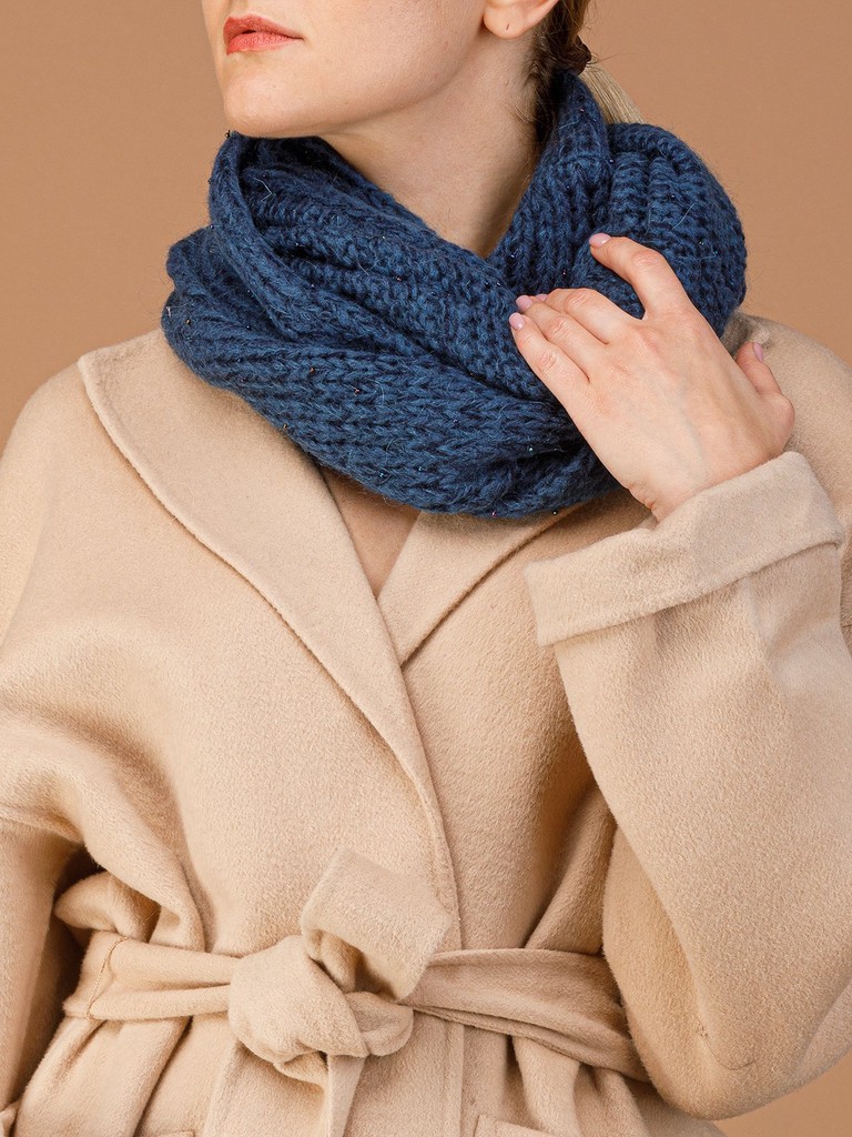 Ст.цена 1670р Шарф жен. шерсть+мох+акр 48х120 LB-N88024S-12