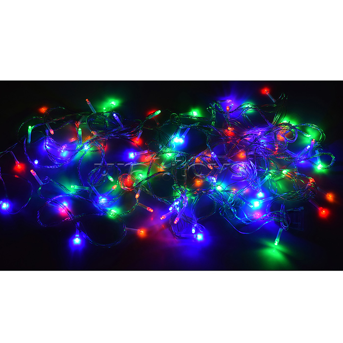 Электрогирлянда 9м, 100 ламп, цветная