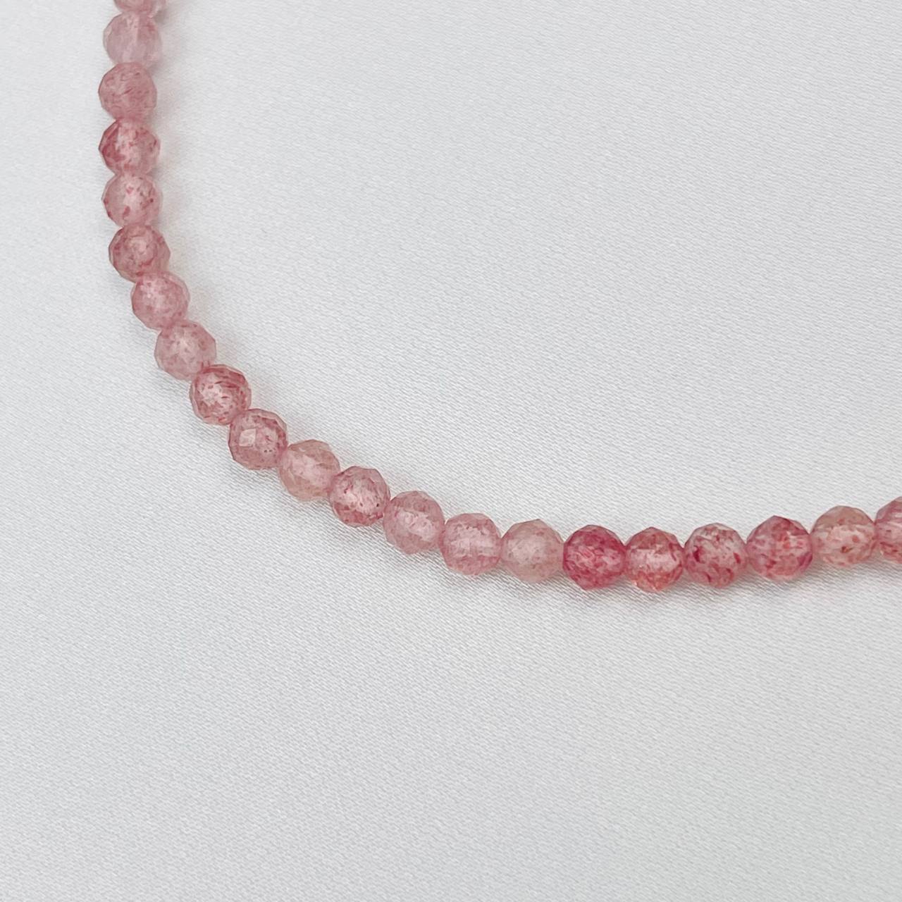 Радуга Самоцветов Колье из Клубничного кварца