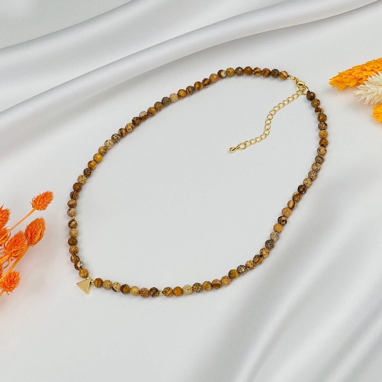 Радуга Самоцветов Бусы из песочной Яшмы