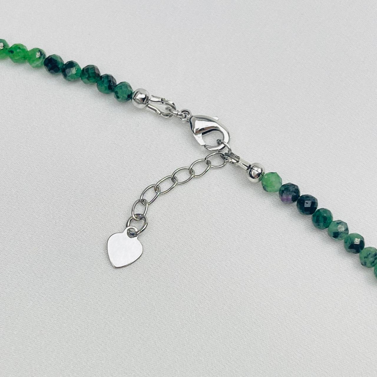 Радуга Самоцветов Колье из Цоизита с Рубином