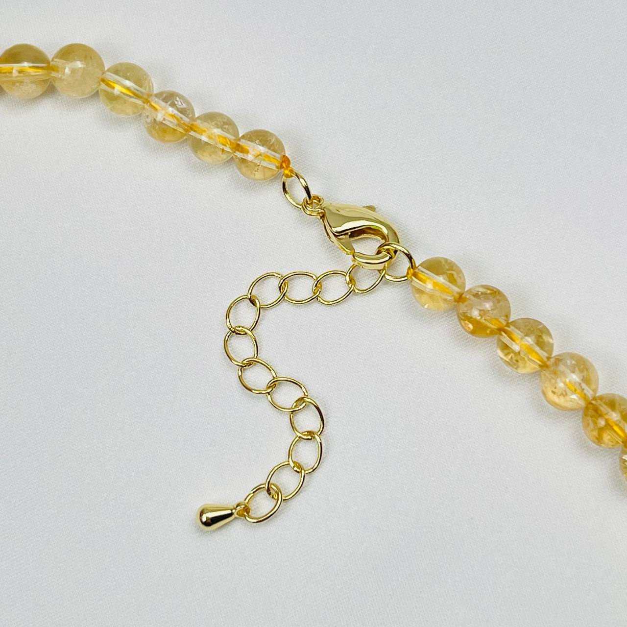 Радуга Самоцветов Бусы из Цитрина и Аметиста с кулоном