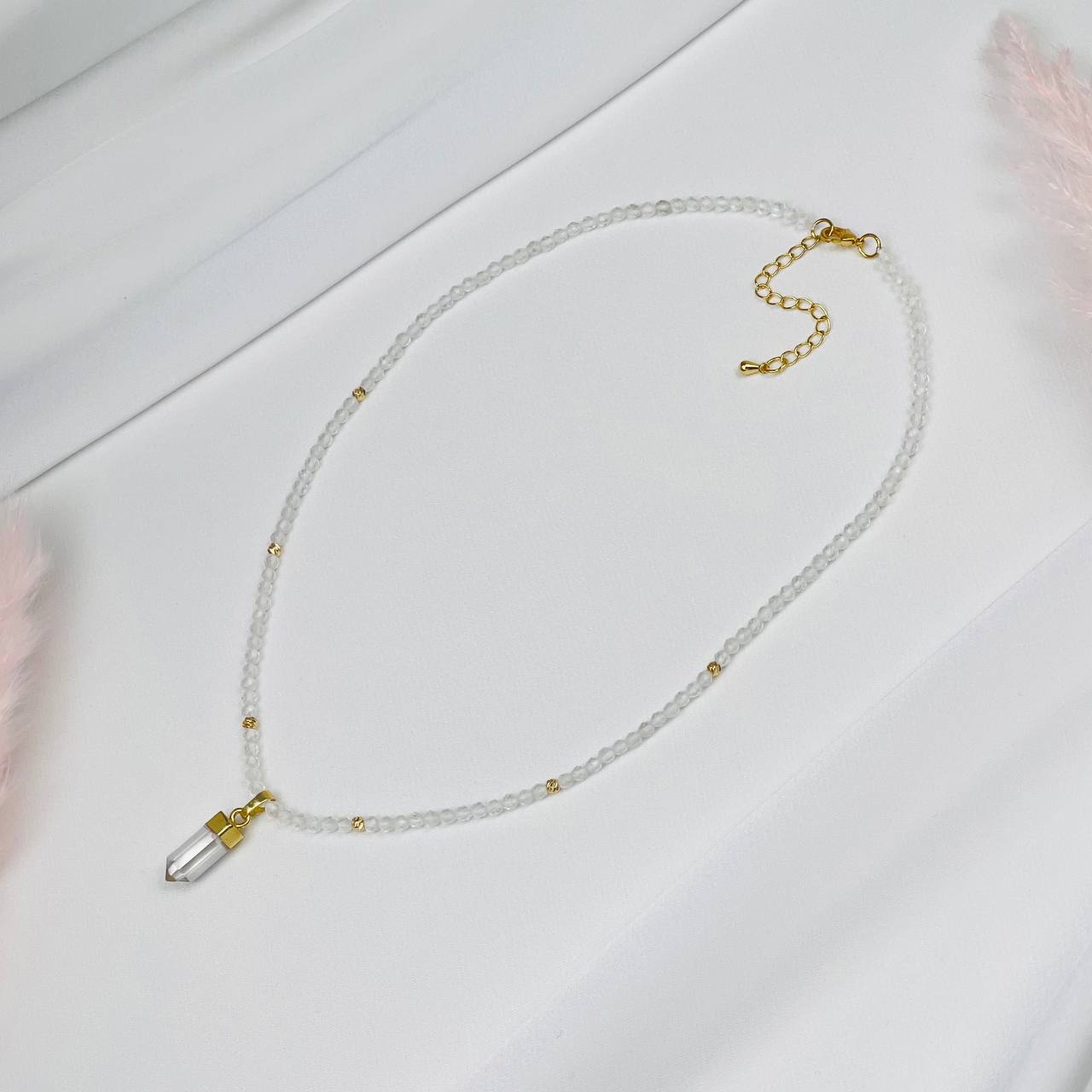 Радуга Самоцветов Бусы из Горного Хрусталя с кулоном