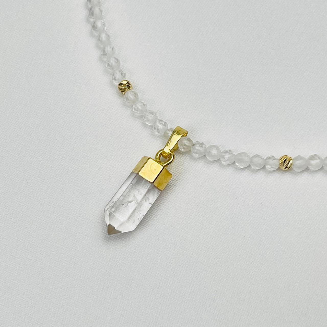 Радуга Самоцветов Бусы из Горного Хрусталя с кулоном