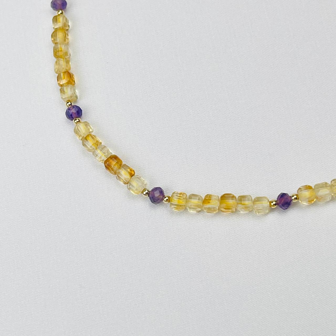 Радуга Самоцветов Колье из Цитрина и Аметиста