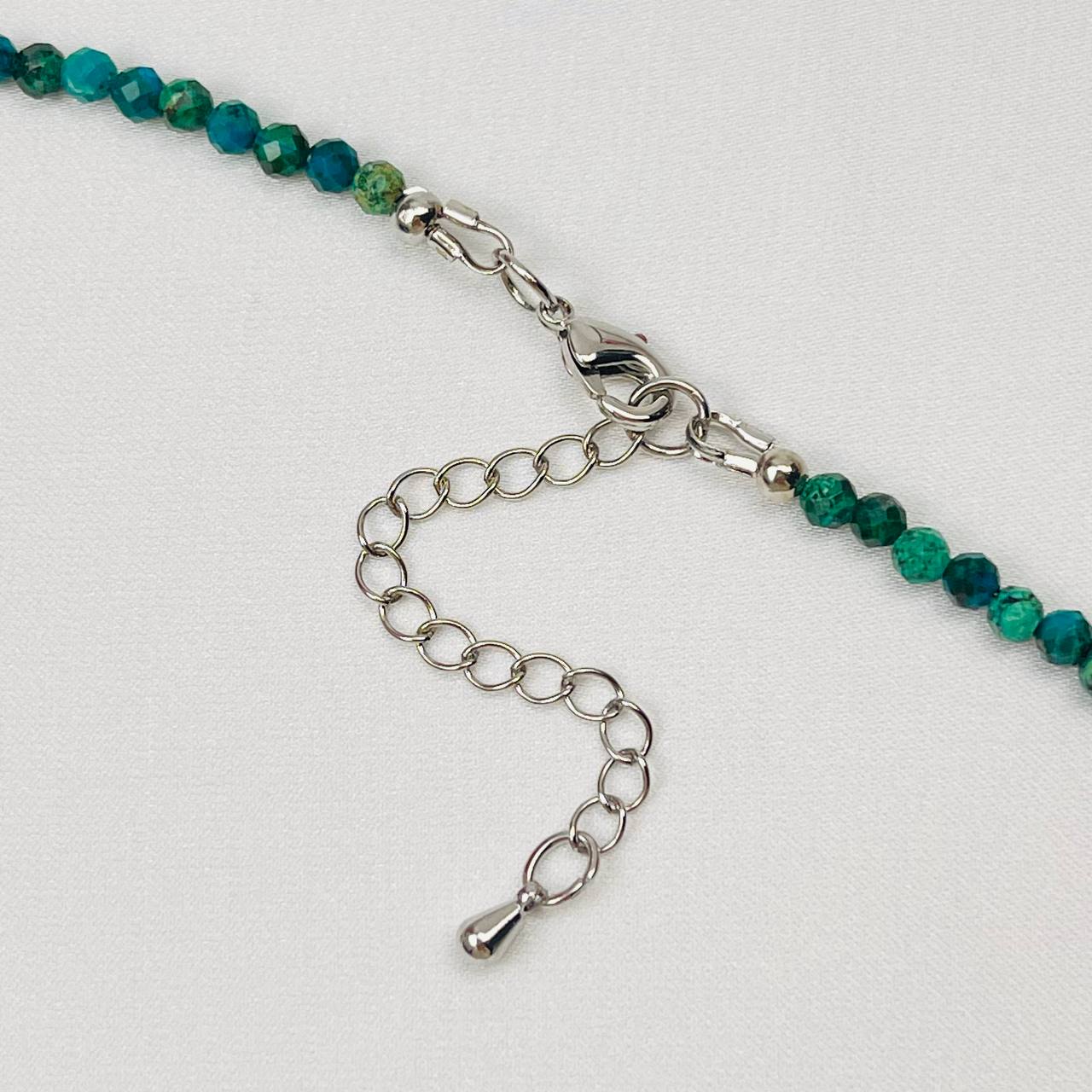 Радуга Самоцветов Чокер из Обсидиана и Хризоколлы