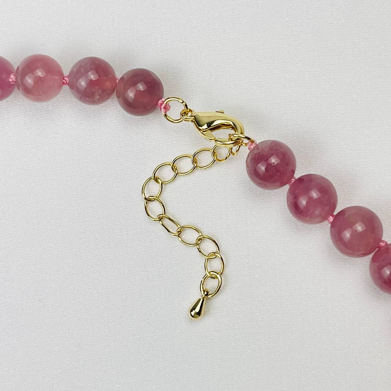 Радуга Самоцветов Колье из мадагаскарского Розового кварца