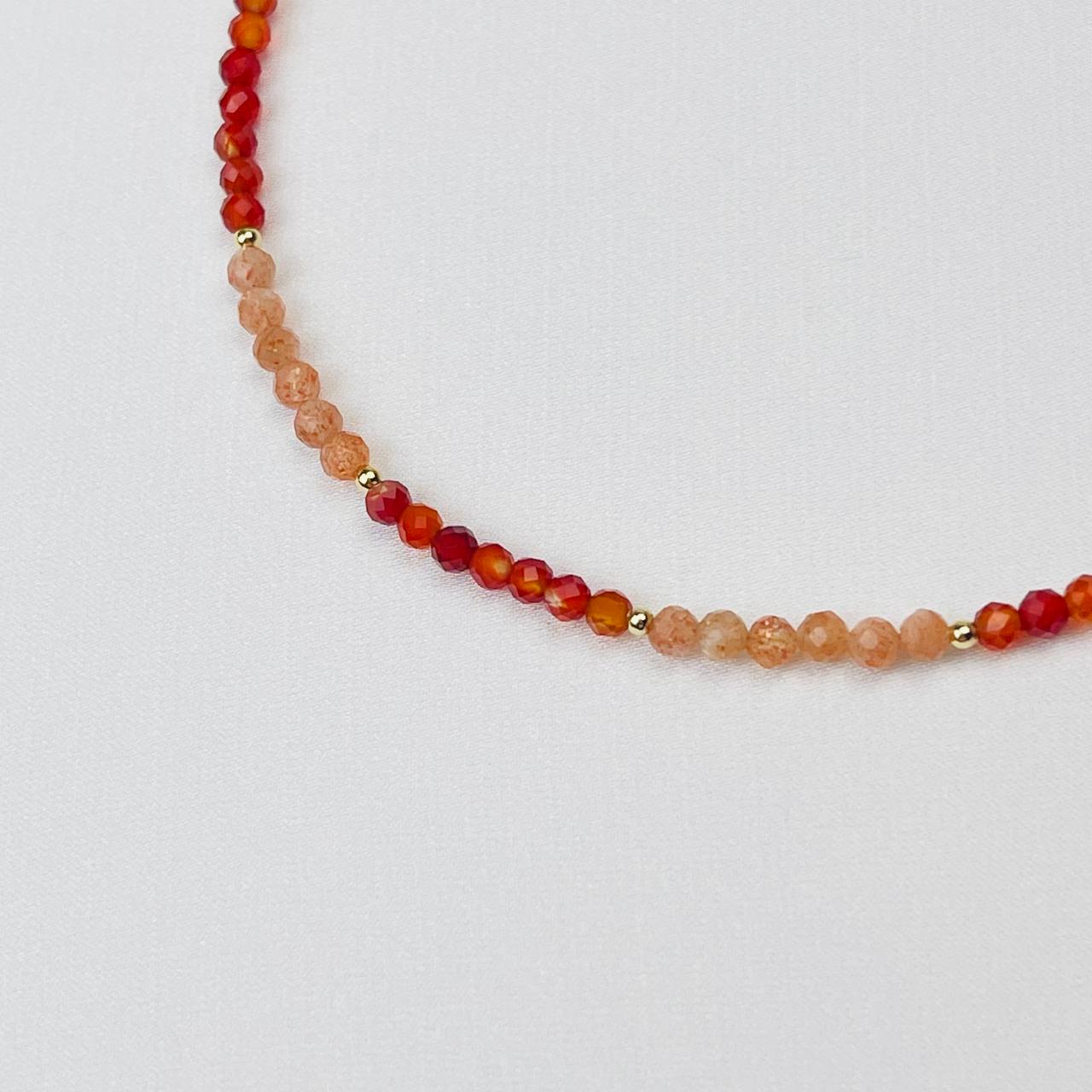 Радуга Самоцветов Чокер из Агата и Солнечного камня