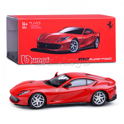 Гоночная машинка die-cast Ferrari - 812 Superfast, 1:43, красная