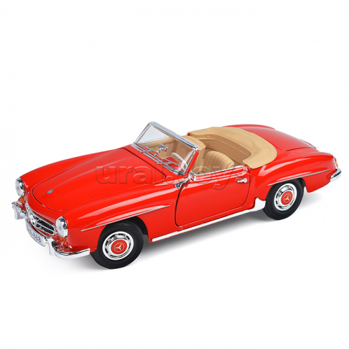 Машинка die-cast 1955 Mercedes-Benz 190SL, 1:18, красная, открывающиеся двери