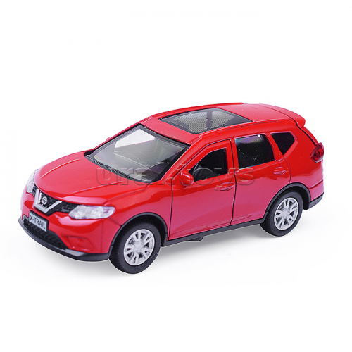 Машина металл Nissan X-TRAIL 12 см, (двери, багаж, красный) инерц., в коробке