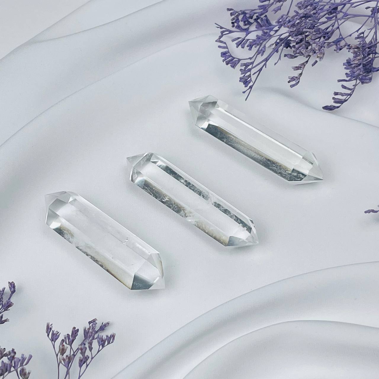 Радуга Самоцветов Кристалл двухконечный из Горного Хрусталя