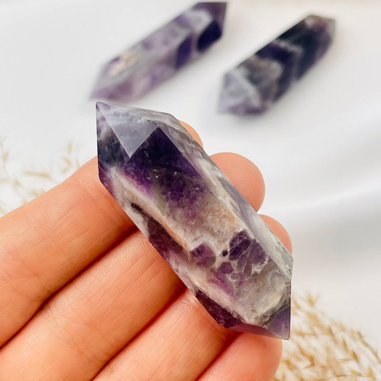 Радуга Самоцветов Кристалл двухконечный из камня Аметист