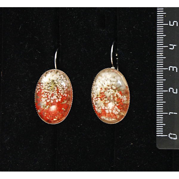 Серьги c кабошоном из пластика
