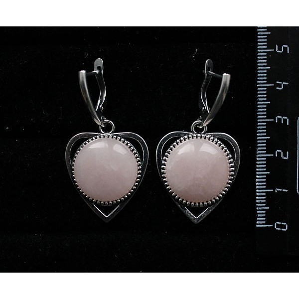 Серьги из кварца розового