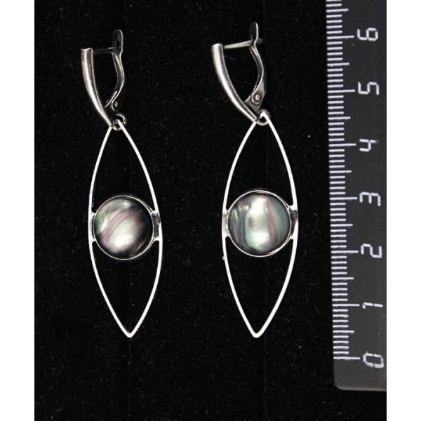Серьги из гелиотиса (иск.), круг 12мм,