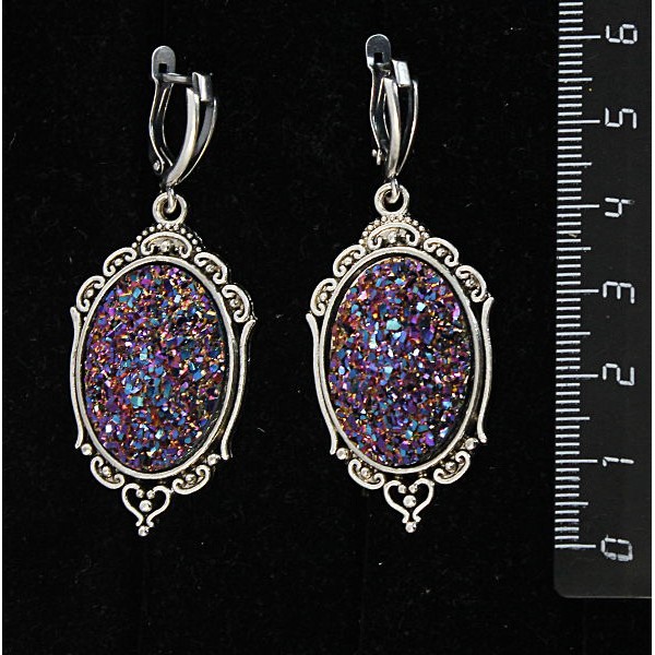 Серьги c кабошоном из пластика