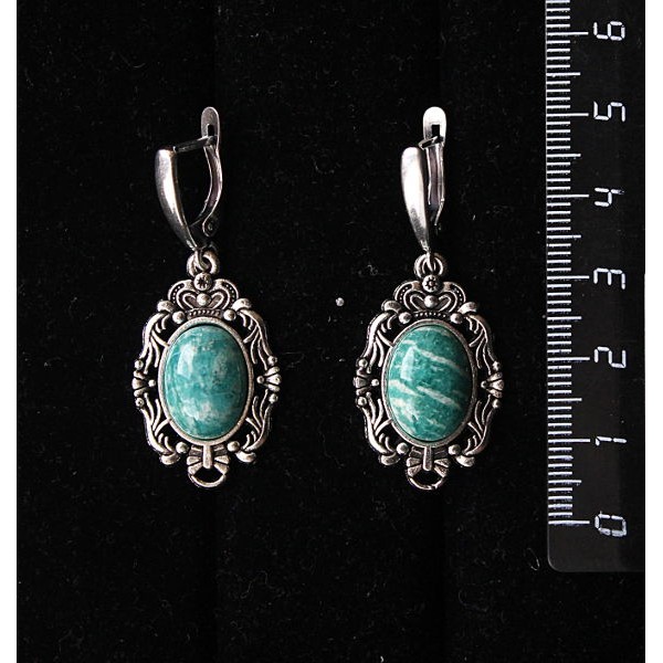 Серьги из амазонита, основа