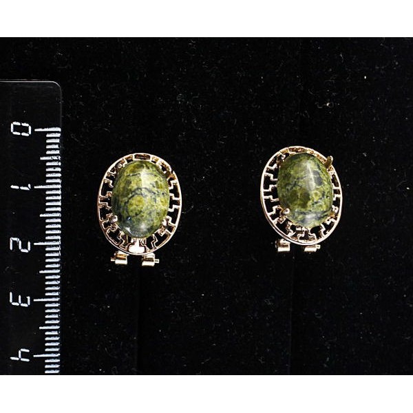 Серьги из змеевика,