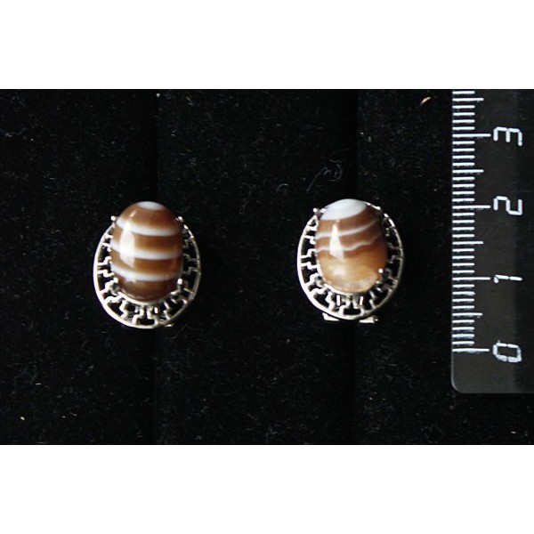 Серьги из агата кофейного (тонировка),