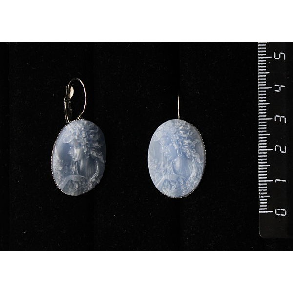 Серьги из крафтовой смолы, цвет голубой, кабошон