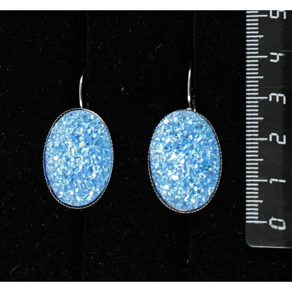 Серьги c кабошоном из пластика
