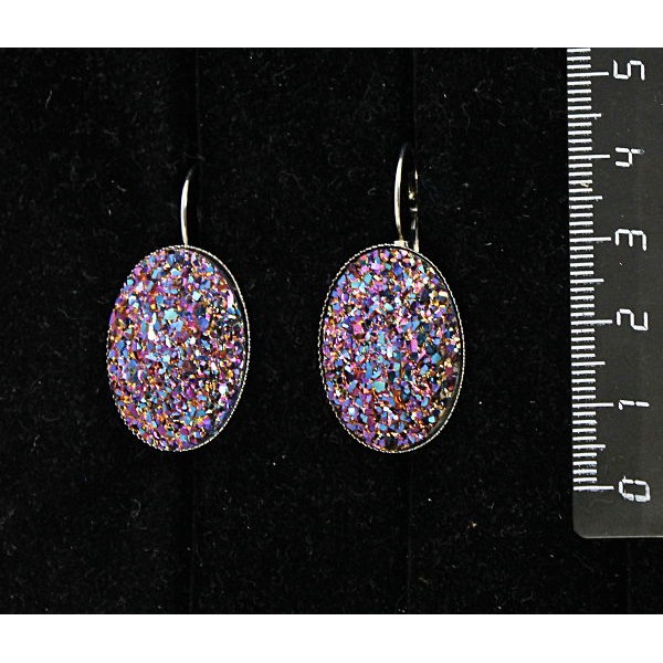 Серьги c кабошоном из пластика