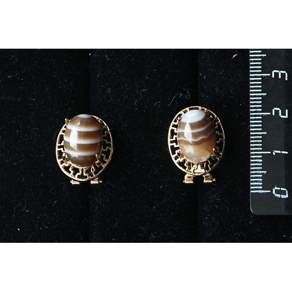 Серьги из агата кофейного (тонировка),