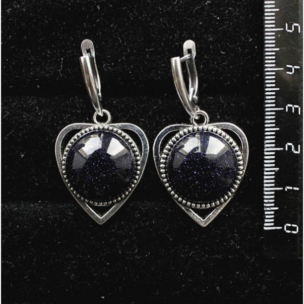 Серьги из авантюрина синего (синт.)