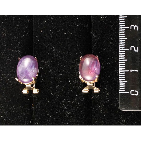 Серьги из аметиста, овал 14х10мм, замок гвоздик+лапка