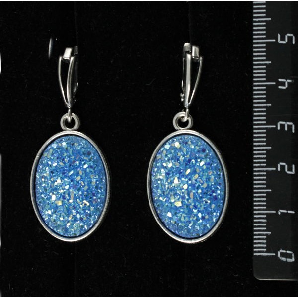 Серьги c кабошоном из пластика