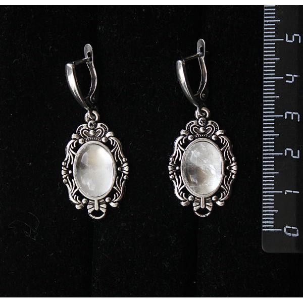Серьги из горного хрусталя, основа