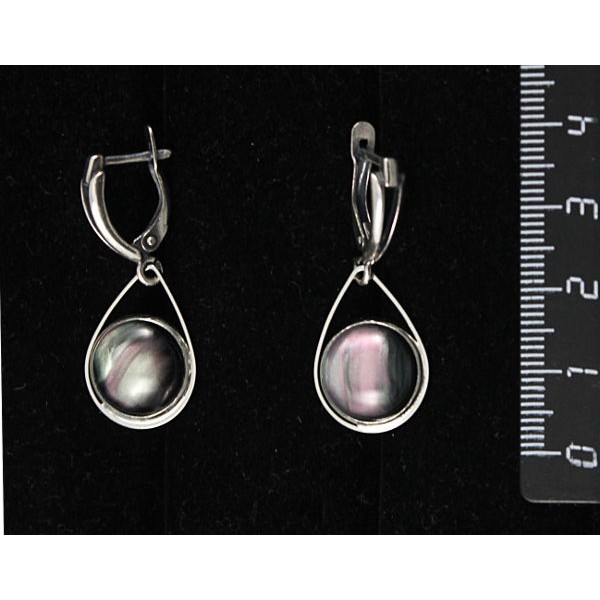 Серьги из гелиотиса (иск.), круг 12мм,