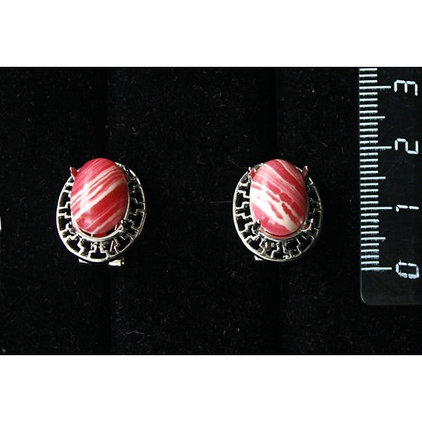 Серьги из агата красного (иск.),